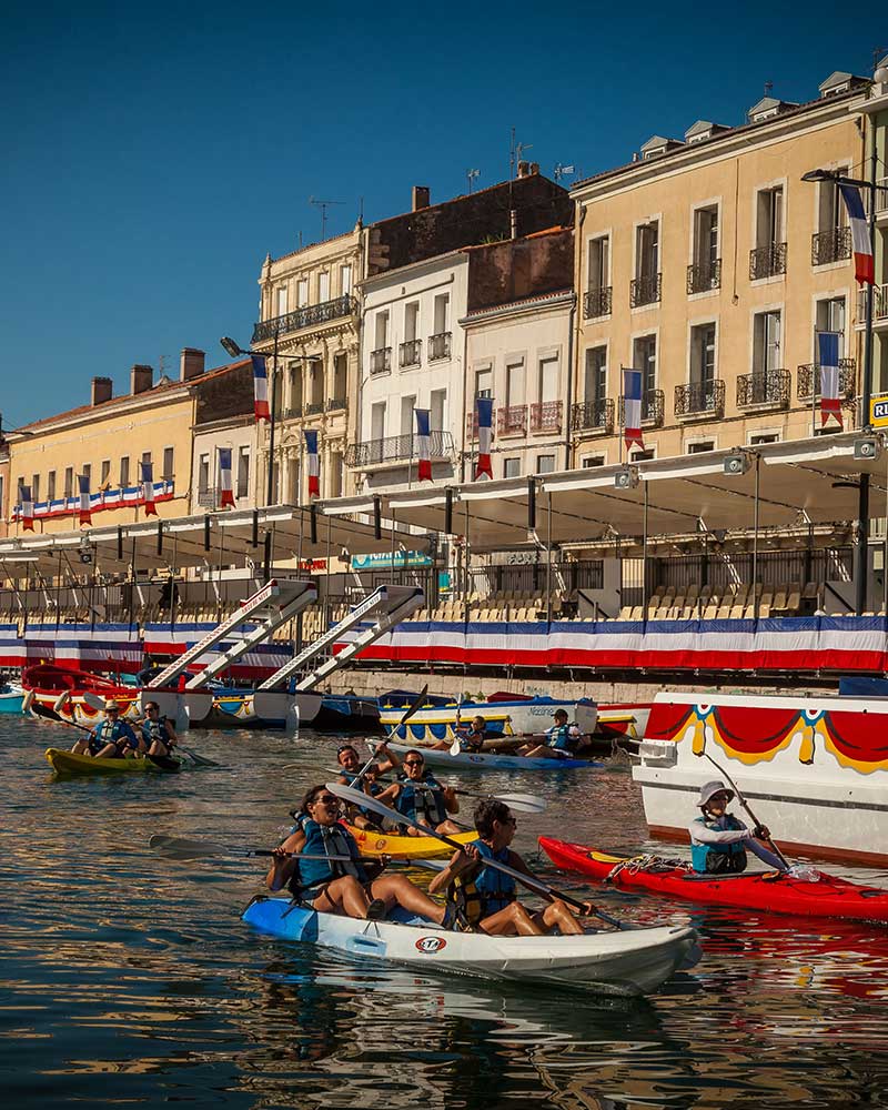 Balade en kayak dans le canal de Sète